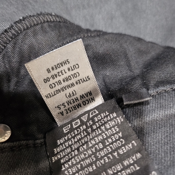 Hudson Jeans Nico Midrise Raw Hem Super Skinny Black Acid Wash Distressed 29/8 - Picture 5 of 9